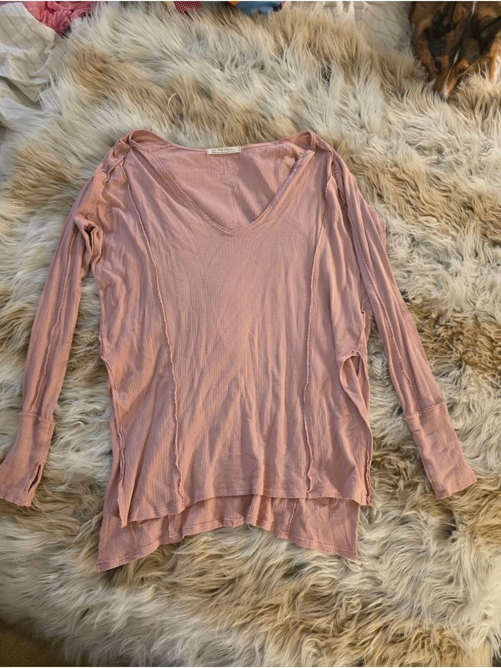 We The Free Oversized Long Sleeve Thermal Dusty Rose